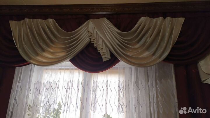 Шторы с ламбрекеном бу