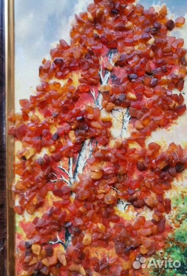 2 картины с янтарем времен СССР