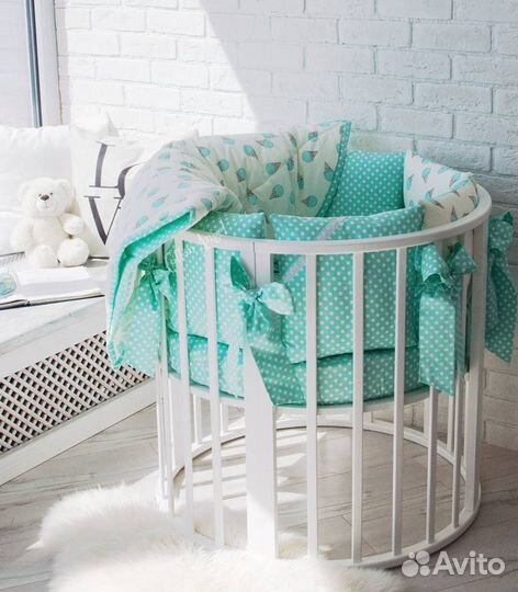 Продам кроватку-трансформер круг-овал