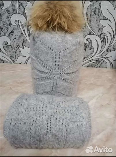 Шапки вязаные, шарфы