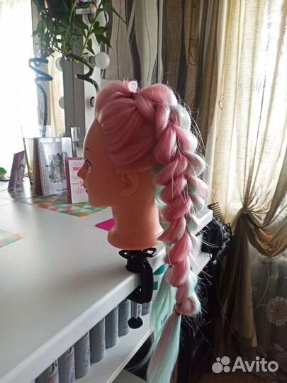 Маникен голова женская для плетения