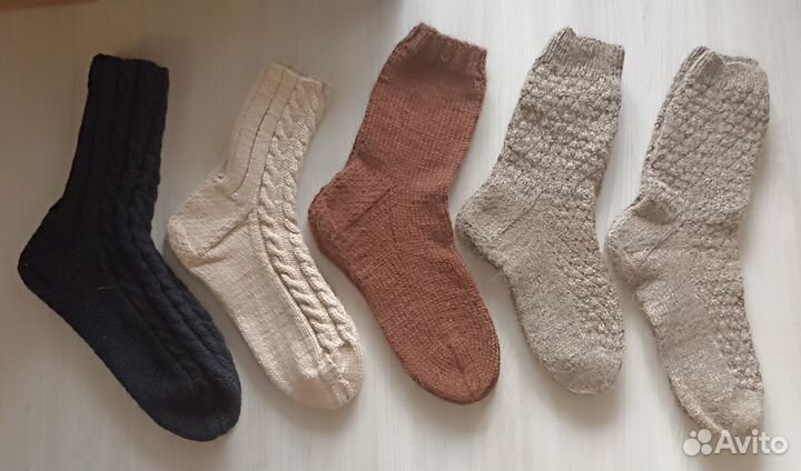 Мужские вязанные носки ручной работы