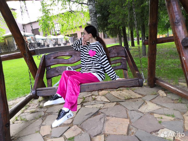 Брюки атласные