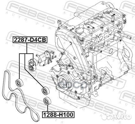 Ролик натяжной 2287-D4CB 2287-D4CB Febest