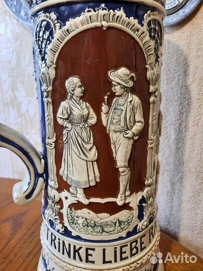 Антикварная немецкая пивная кружка 3 литра