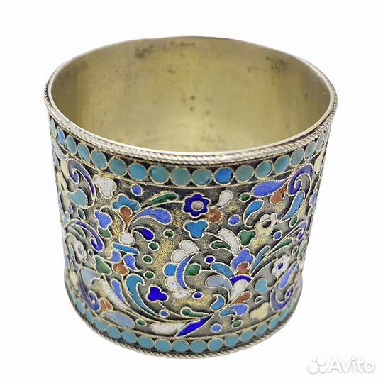 Серебряная Салфетница Серебро 84 проба Эмаль Музей