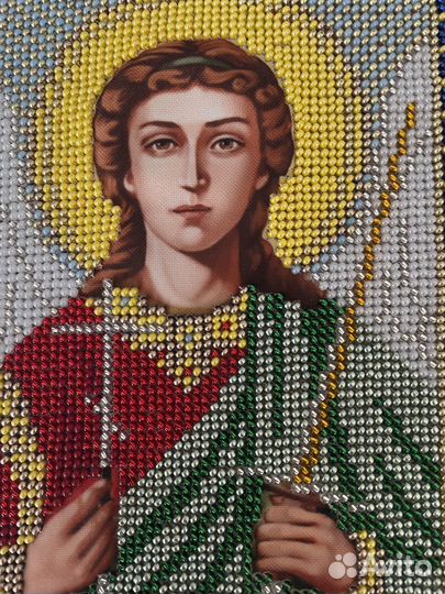 Икона Ангел Хранитель бисер без багета р.13/17см