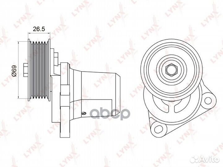 Ролик натяжной приводного ремня PT3027 lynxauto