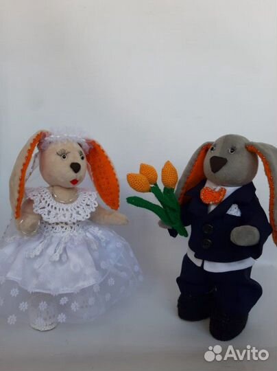 Свадебные интерьерные зайцы, подарок на свадьбу