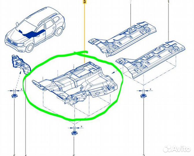 Тепловой экран Renault Duster HJD K9KR858D165848