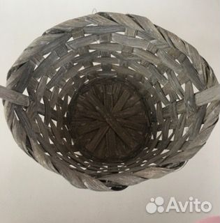 Корзинка плетеная,серая, d9 см