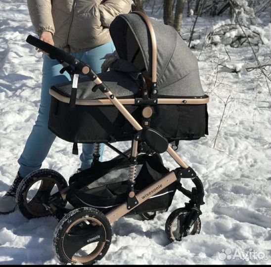 Коляска 2в1 новая (серый трансформер)