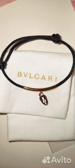 Браслет Bvlgari нить, с позолотой, голова змеи