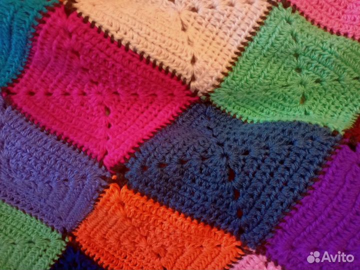 Плед покрывало вязаное шерсть
