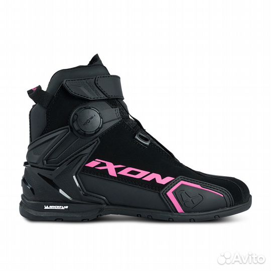 Motorradstiefel Ixon Bull 2 WP Lady Schwarz-Fuchsia Schwarz, Rosa