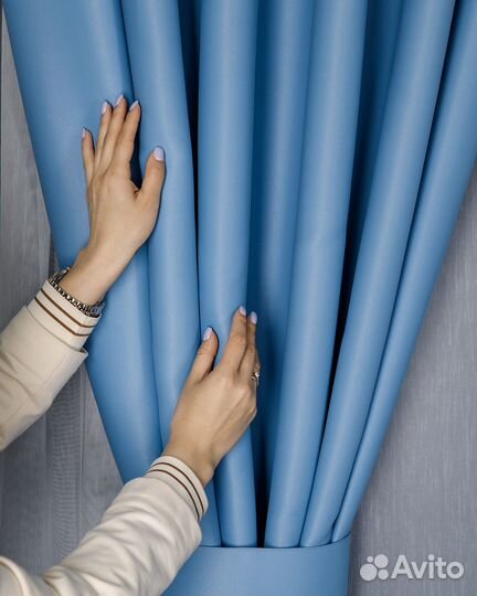 Шторы блэкаут марсель лазурный готовые и на заказ