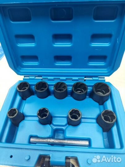 Набор головок для поврежденных болтов и гаек 10 пр