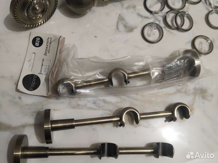 Карниз 2хрядный под бронз Inspare с комплектующими