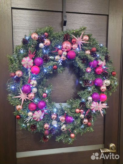 Новогодний венок с подсветкой