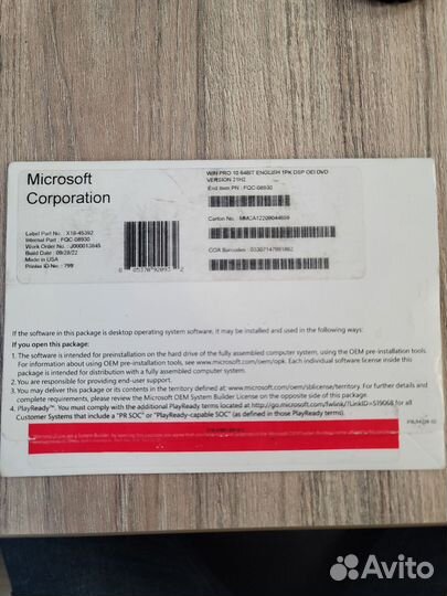 Windows 10 pro 64bit english