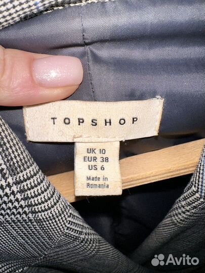 Костюм женский серый клетчатый TopShop