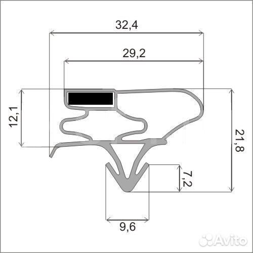 Уплотнитель для холодильника ADX74090401 лг 57*72