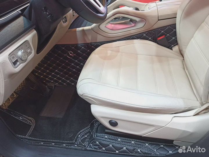 3D Коврики Mercedes GLE V167 Экокожа Салон Багажни