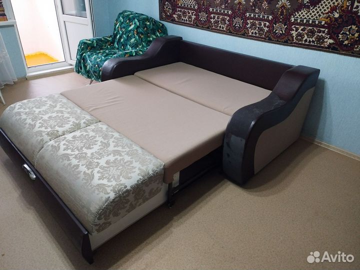 Диван прямой серый раскладной