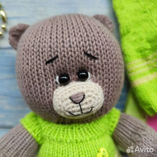Мишка игрушка, медвежонок, вязаный мишка