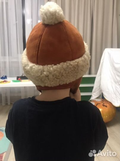 Шапка детск овчина на 1,5-3 г (на фото шапка мала)