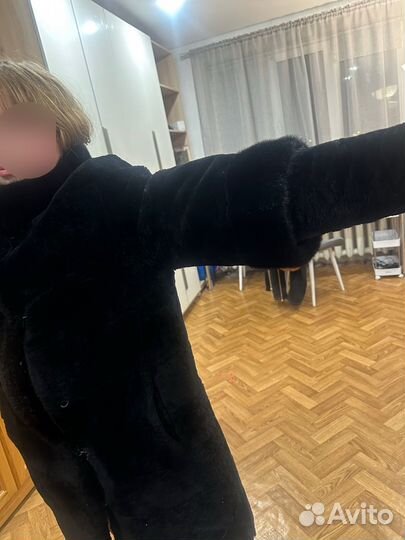 Шуба мутоновая с норкой