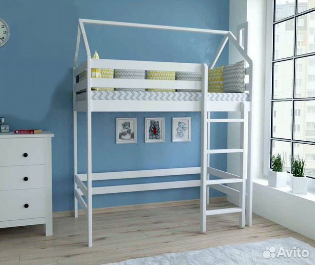 Кровать чердак домик