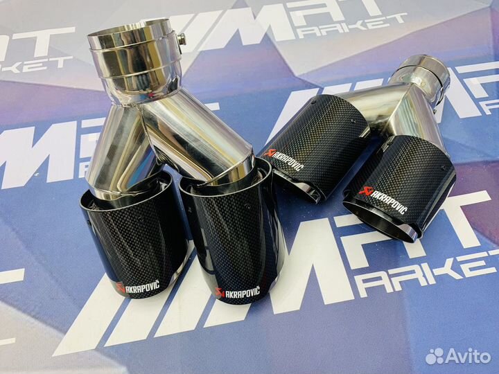 Hacадки глушителя Akrapovic/Акрaпович, черный хром