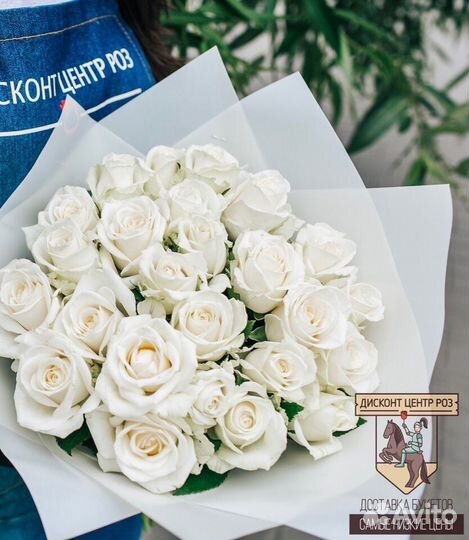 Цветы розы белые Классика букета Доставка