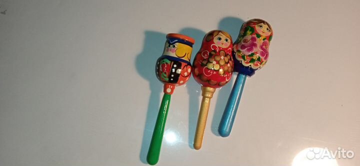 Матрешка погремушка 19см дерево 3 шт