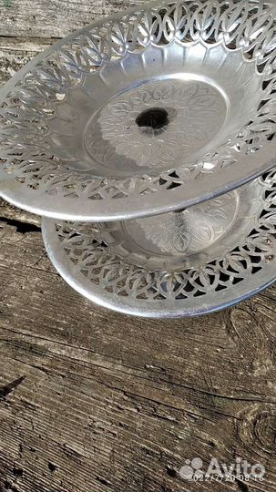 Вазы 2 шт, для фруктов, алюминий,ссср