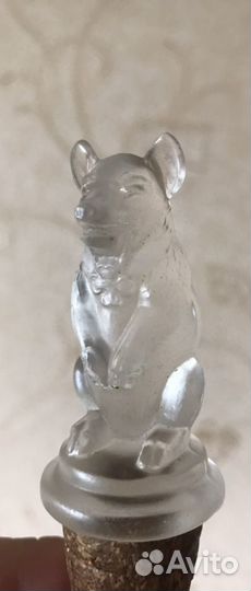 Старинная стеклянная пробка кабан