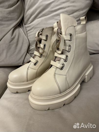 Ботинки 38 р кожаные с мехом новые