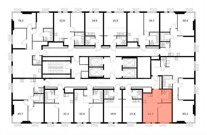 1-к. квартира, 31,3 м², 12/33 эт.