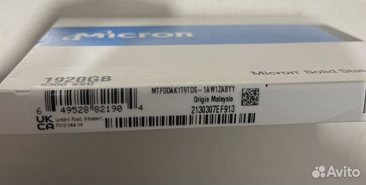 Ssd micron 1920 GB 1,92 TB новый