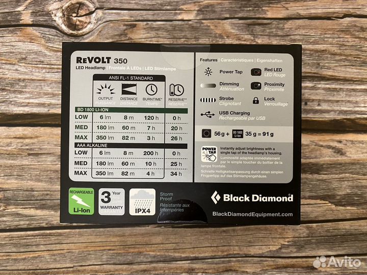 Фонарь налобный Black Diamond Revolt 350 новый