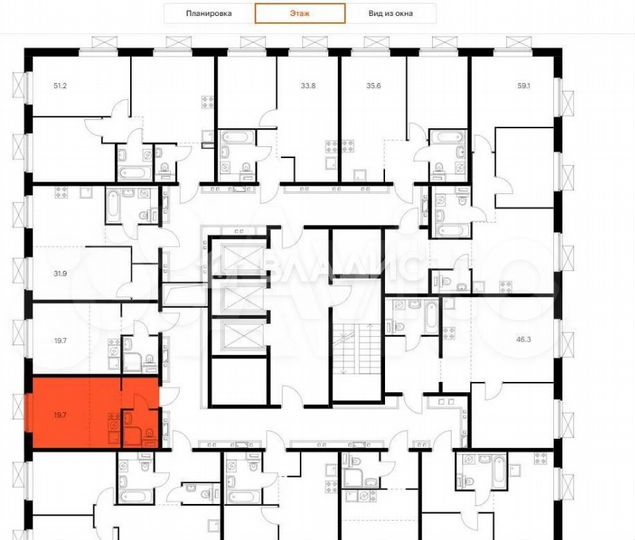 Квартира-студия, 19,7 м², 11/24 эт.