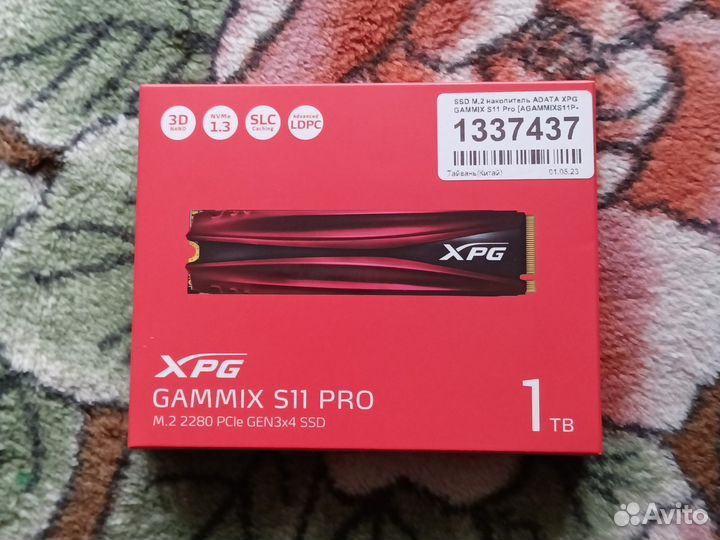1000 гб SSD M.2 нак-ль adata XPG gammix S11 Pro