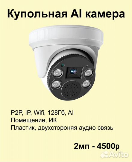 Камеры видеонаблюдения P2P IP wifi AI