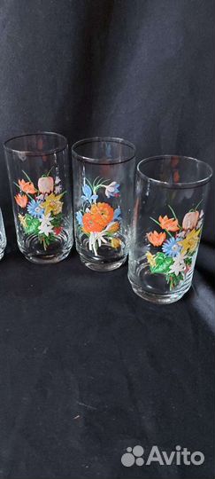 Набор стаканов ссср.Цветы
