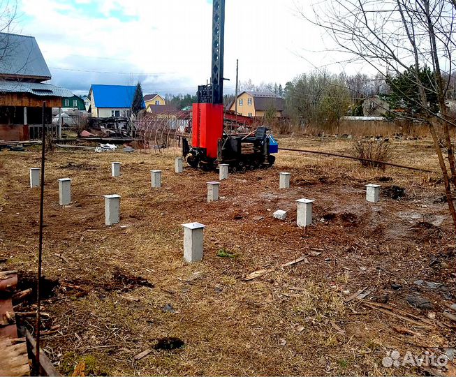 Забивка свай Большое Козино. Забивной фундамент