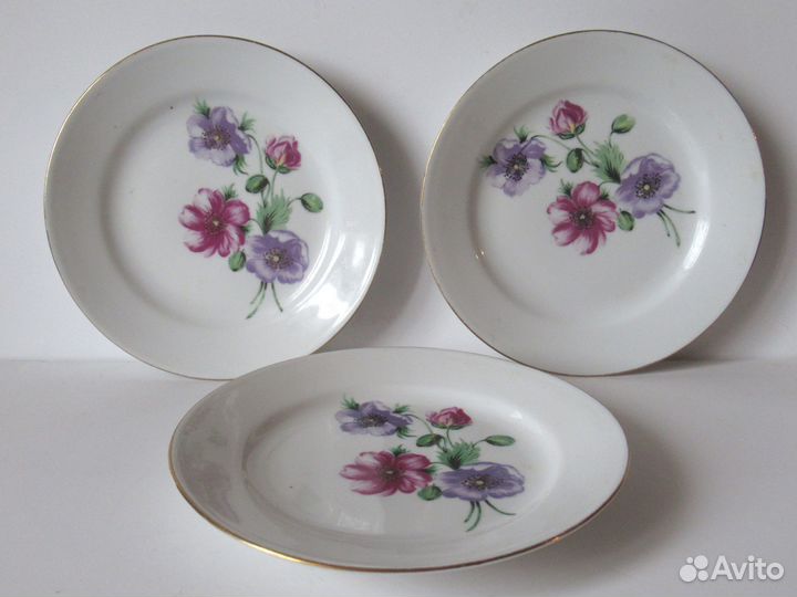 Три тарелочки кахла гдр винтаж