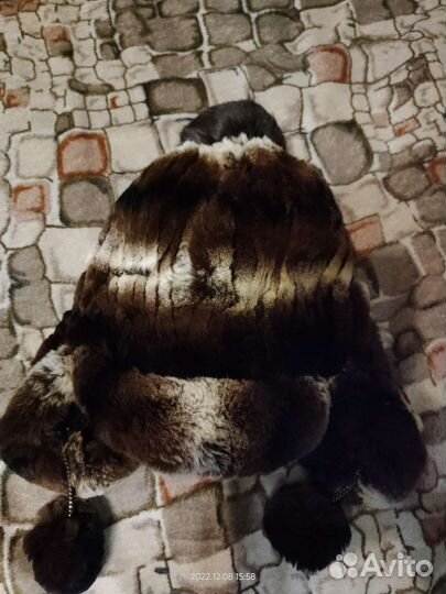 Шапка норковая вязаная женская