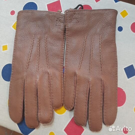 Перчатки мужские кожаные коричневые