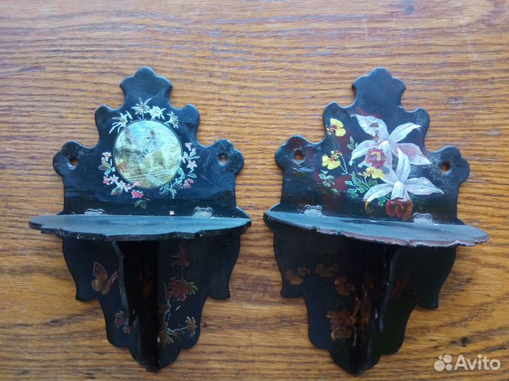 Настенная лаковая консольная полка Шинуазри 2 шт